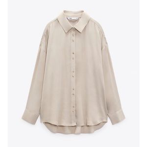 Oversized satin effect shirt